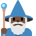 🧙🏿‍♂️ man mage: dark skin tone display on Twitter